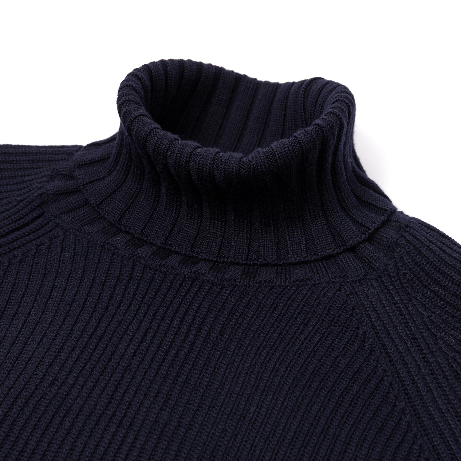 Rollkragen-Pullover "Fisherman Rib" aus reiner Merinowolle - 4 Ply